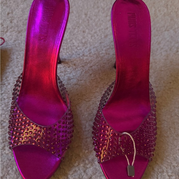 Paris Texas Fuchsia Rhinestone Heels - Picture 1 of 5